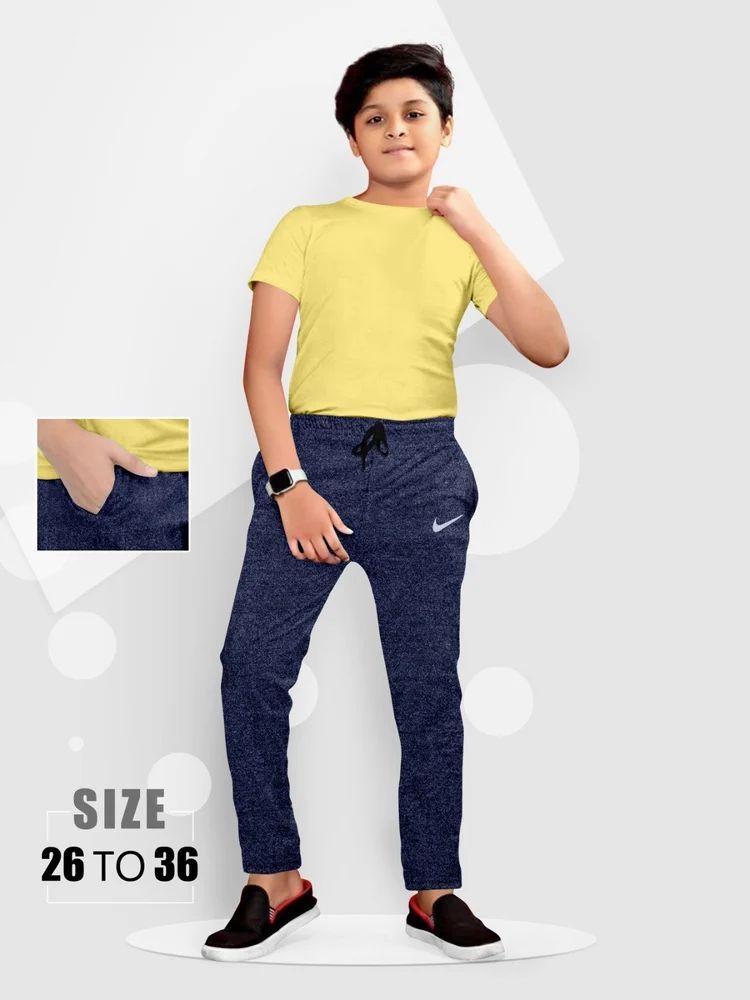 Cotton Plain Boys Casual Track Pant Size 26 to 36