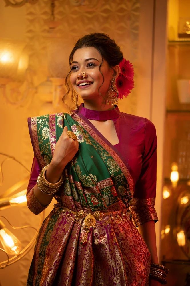 soft Banarasi Silk Sarees DarkColour, Wedding Wear