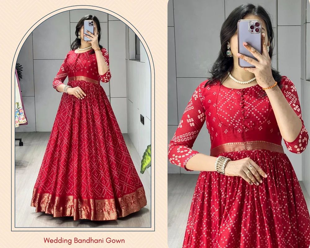 Bandhani Print Gown