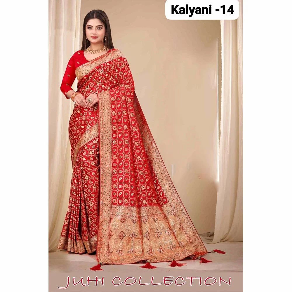 Red Gota Silk Saree