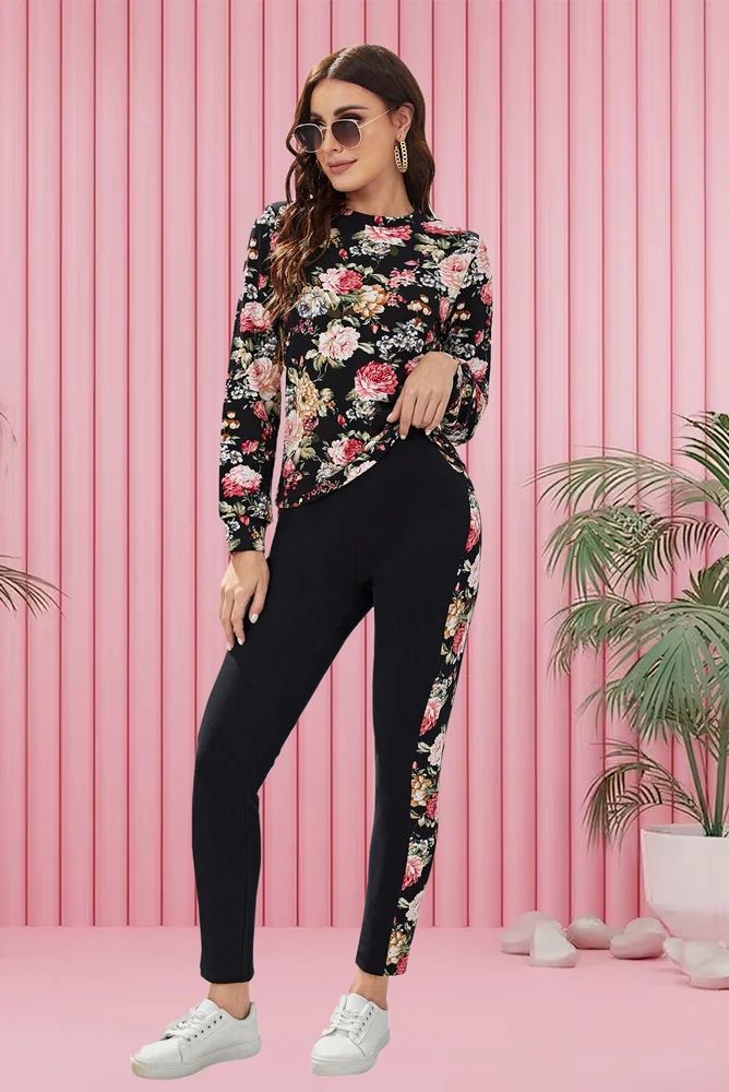 Flower Printed Women Tracksuit