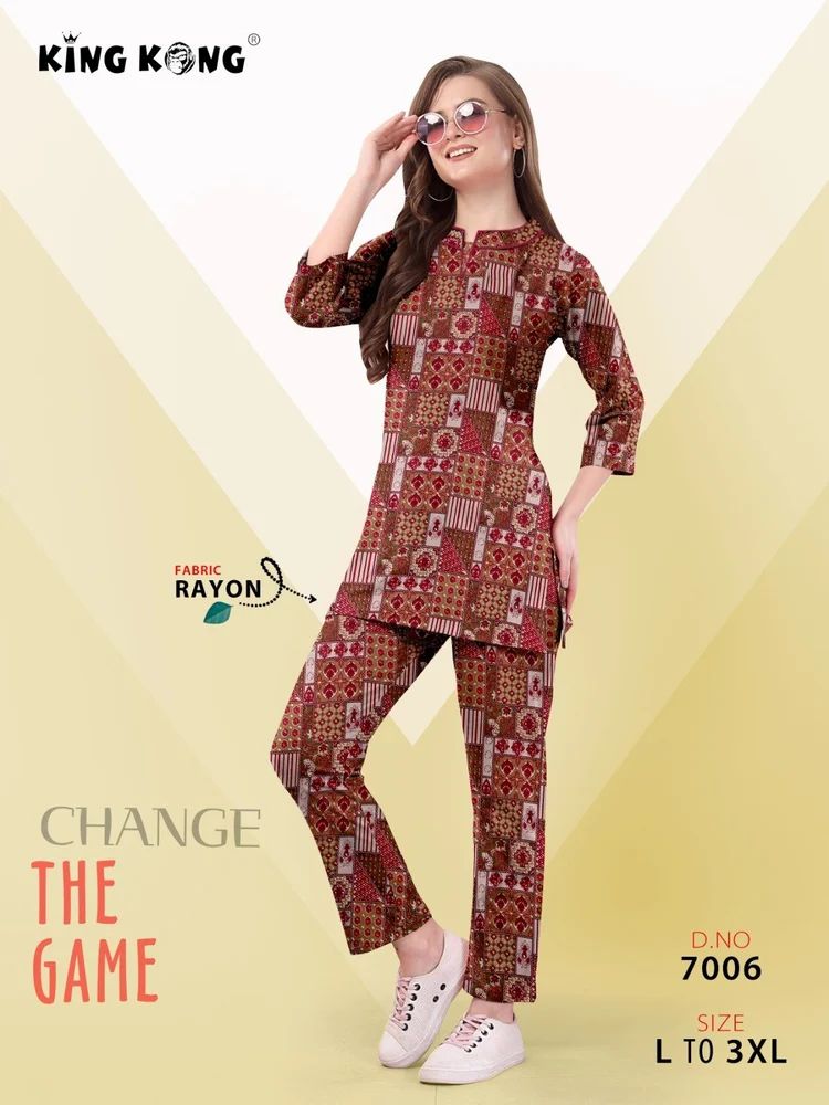 Stylish Ladies Regular Printed Co-Ord Set (Sizes L to 3XL)