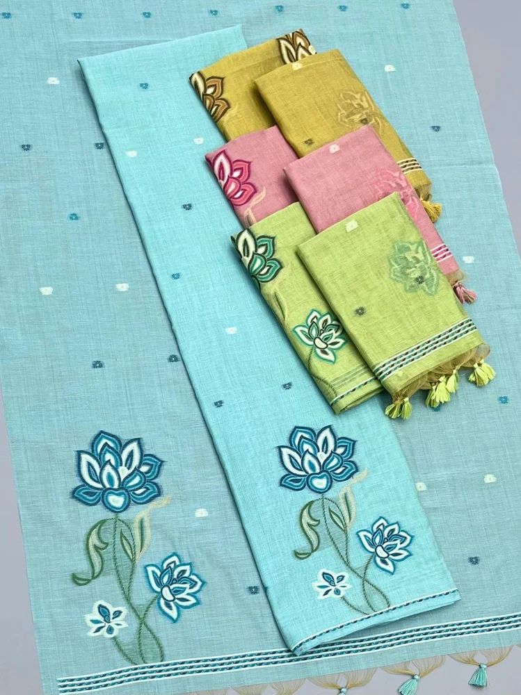 MUGA COTTON UNSTICHED SUIT
