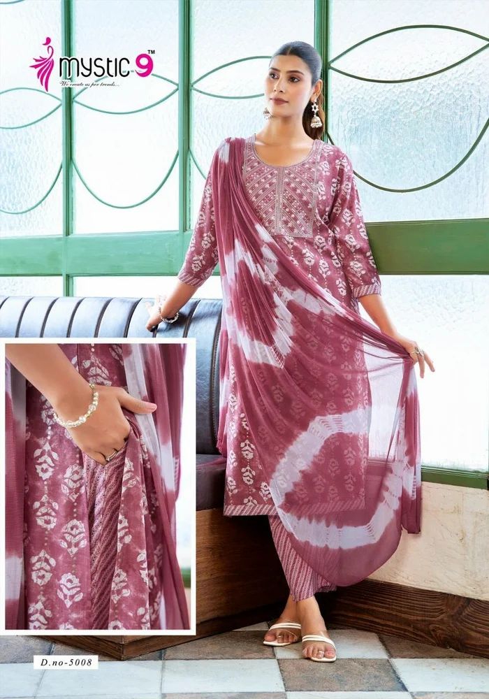 3 4 Sleeve Rayon Festive Wear Kurti with Pant