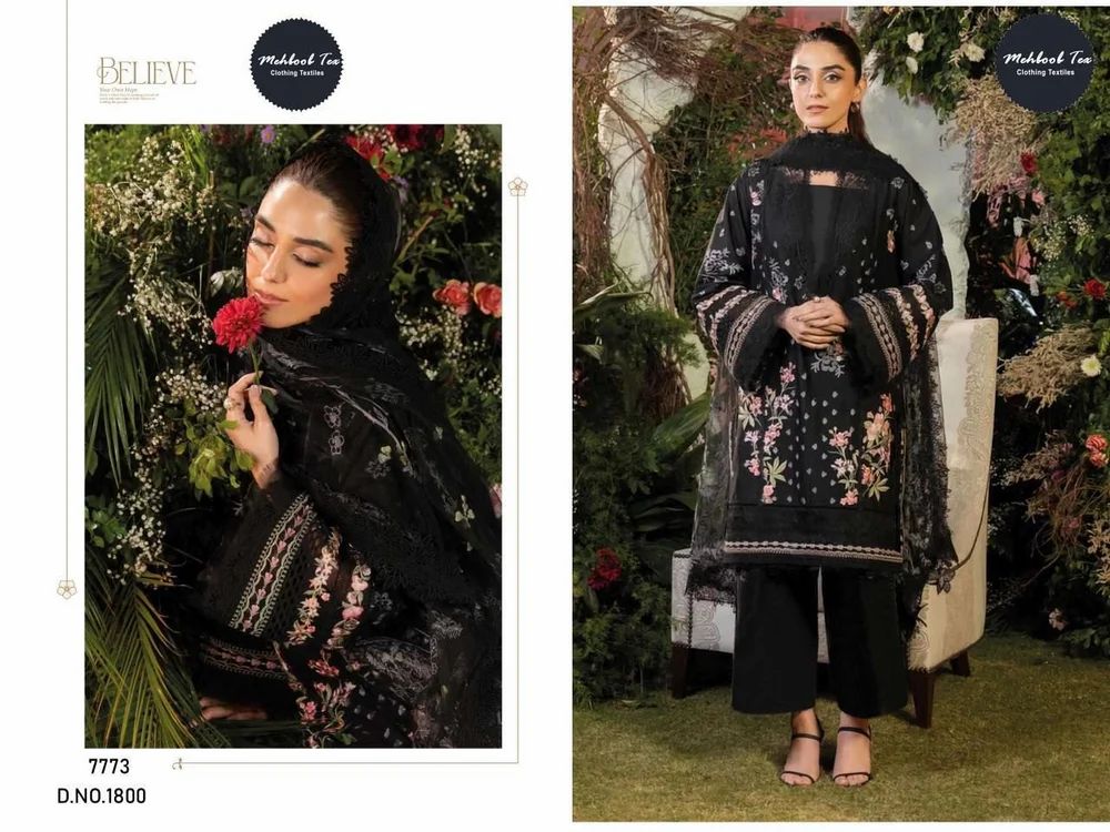 Unstitched Embroidered Suit