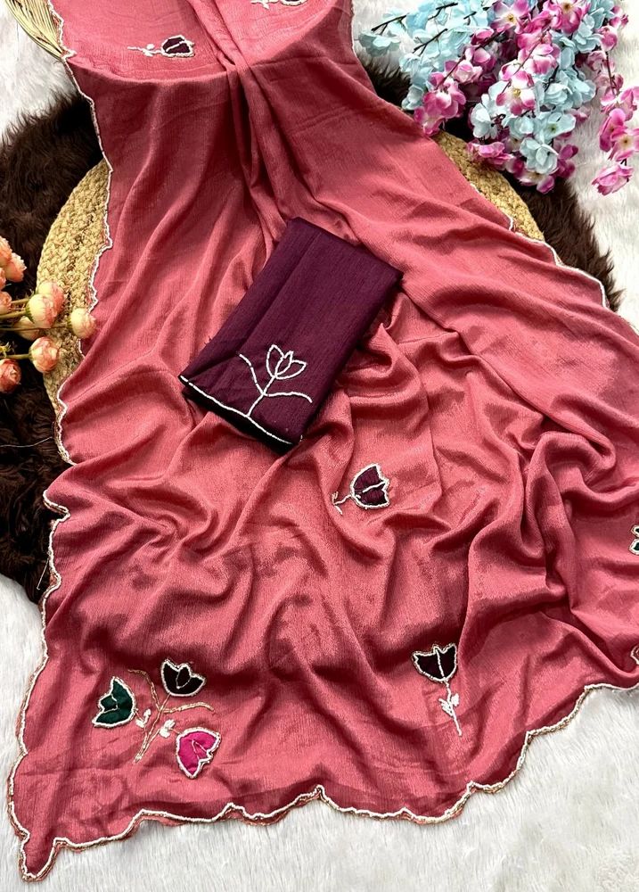 Pure Chinon Hand Work Saree