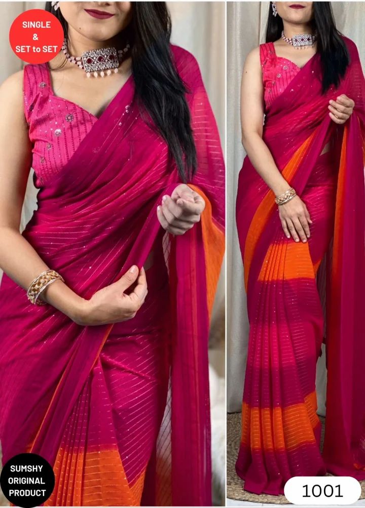 Party Wear Ladies Pedding Colors Print Saree  Wholesale Catalog