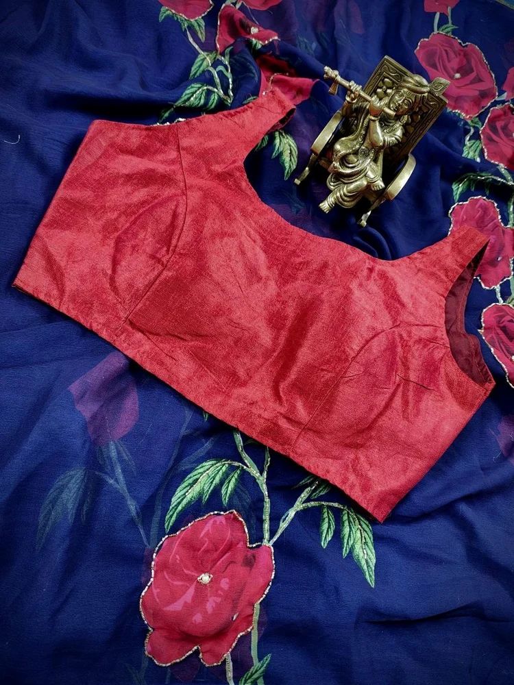 Blue Stylish Handwork Georgette Saree