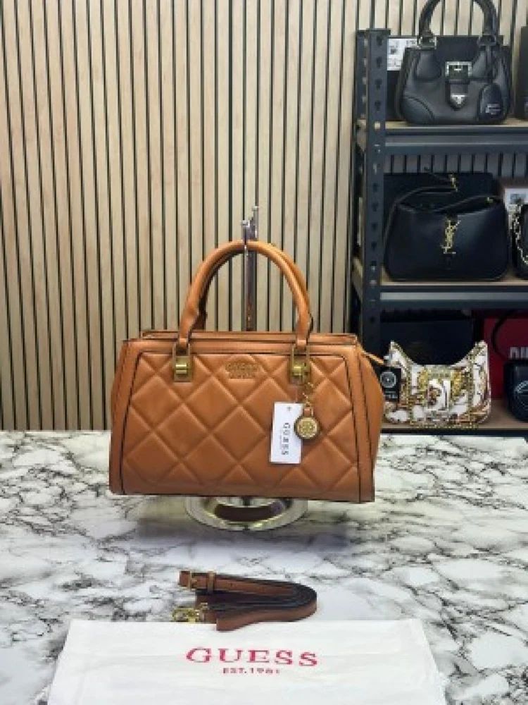GUESS WOMENS ELITE SATCHEL WITH DUST BAG HEAVY QUALITY