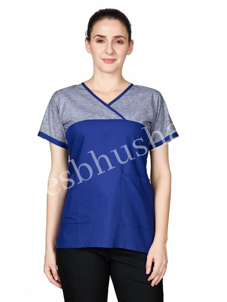 Navy Blue Nylon Ladies Spa Uniform