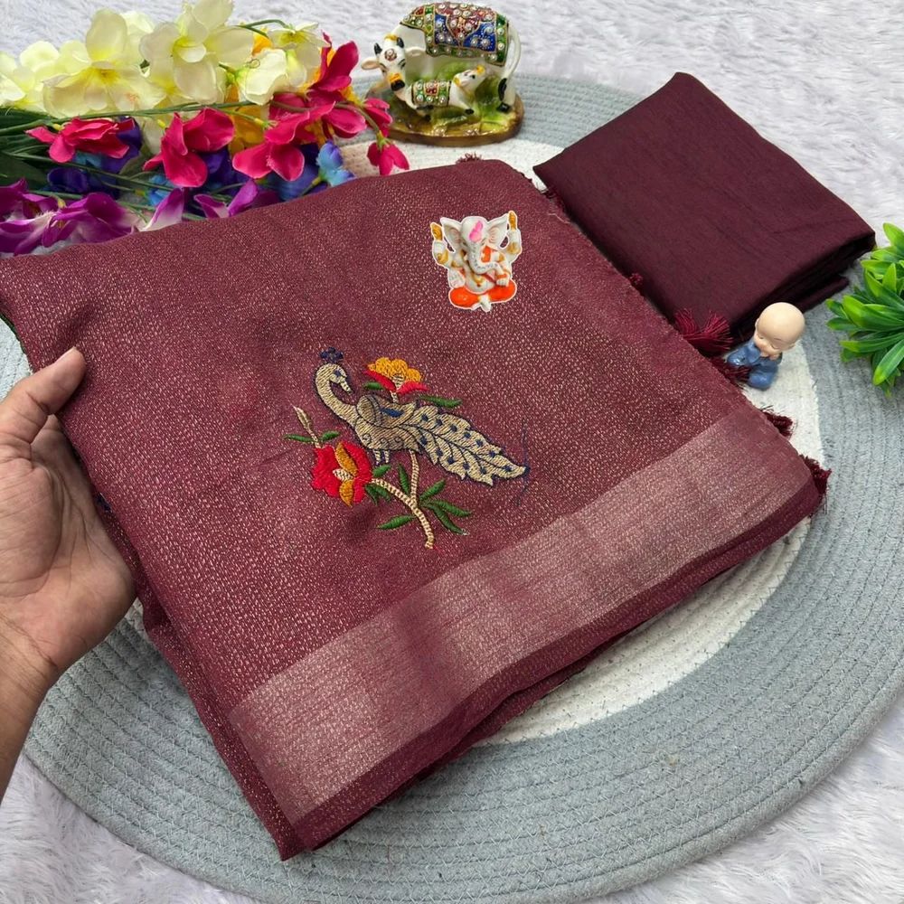 Premium Simmer Crystal Cotton Saree,