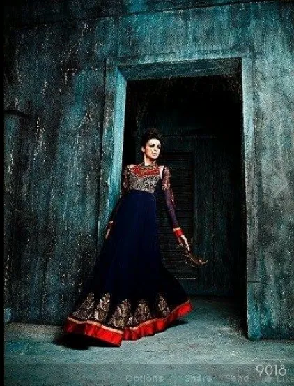 Net Semi Stitched Suit D No 9018