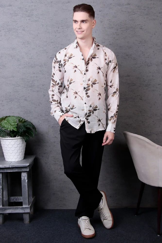 Men Flower Printed Shirt