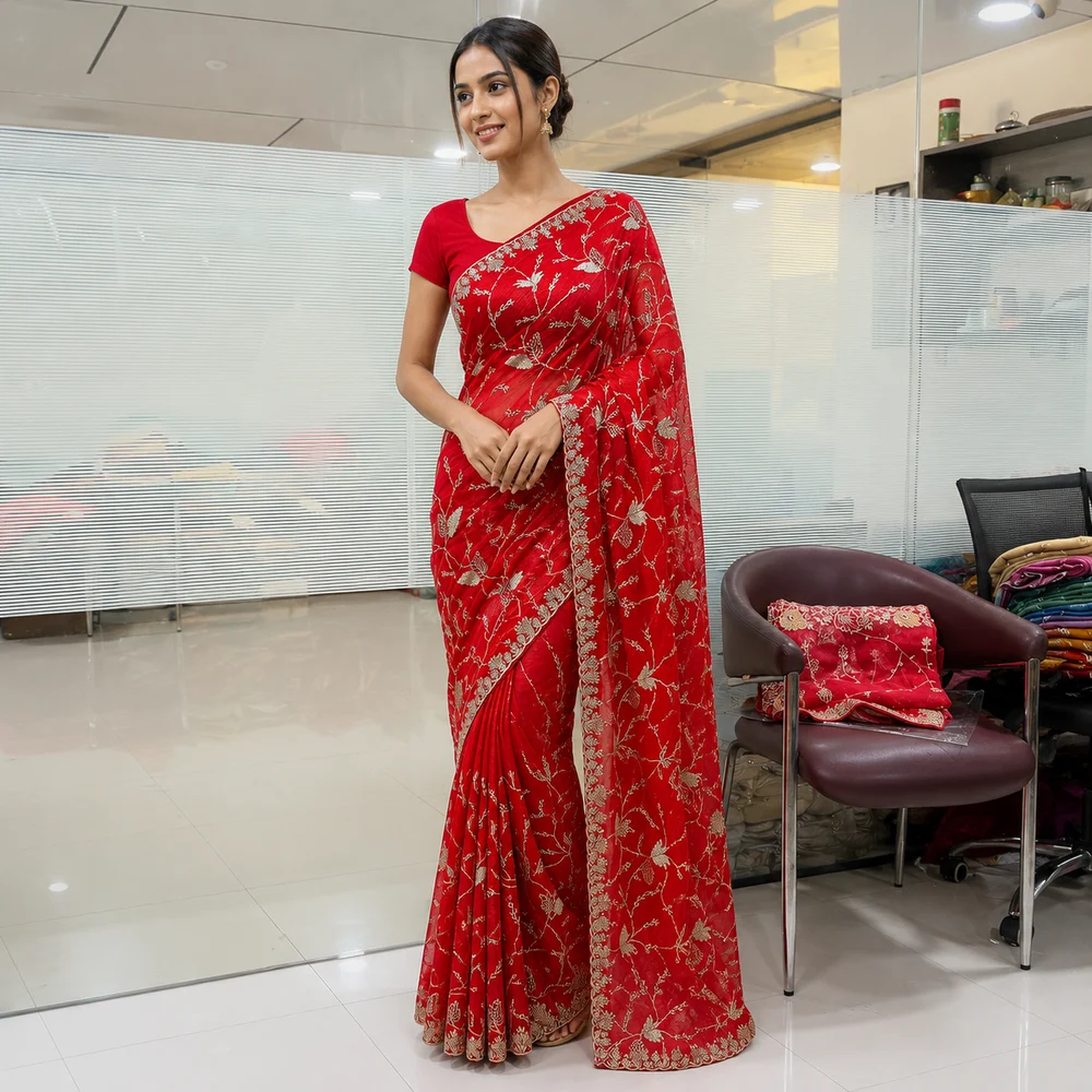 Chiffon Designer Sarees