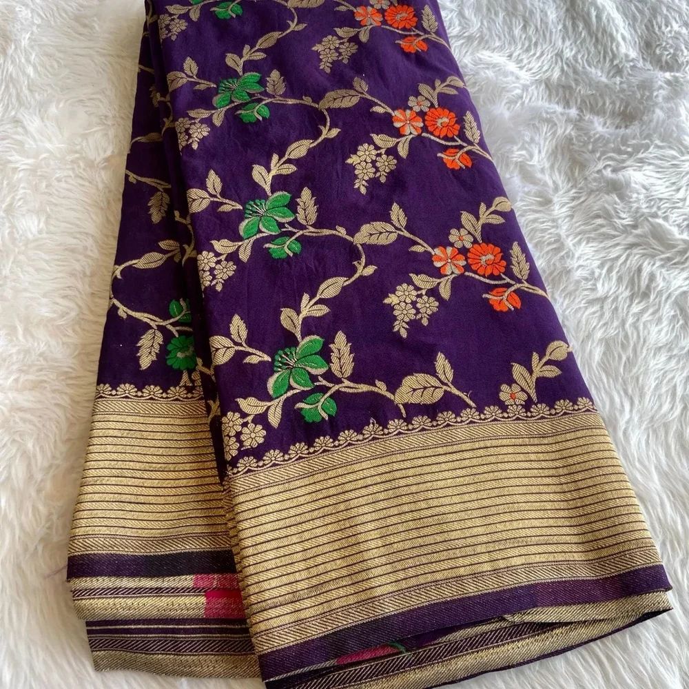 PURE CREPE KHADI SILK ZARI WOOVEN SAREE