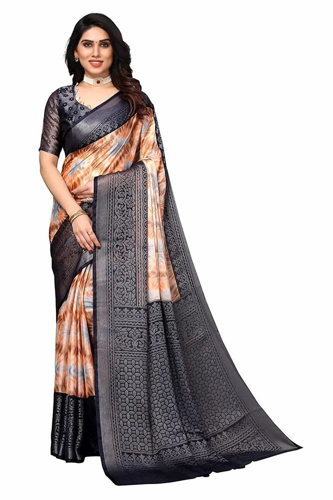 Toned Tie&Dye With Motifs Printed Soft Chiffon Brasso Saree