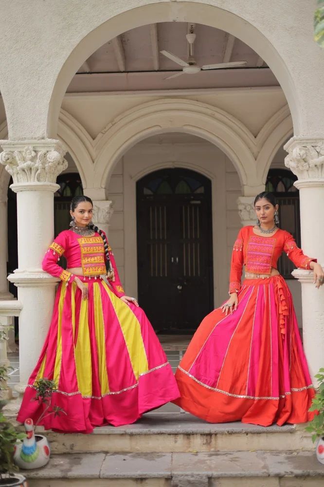 Ladies Mirror Work Embroidered Lehenga Choli