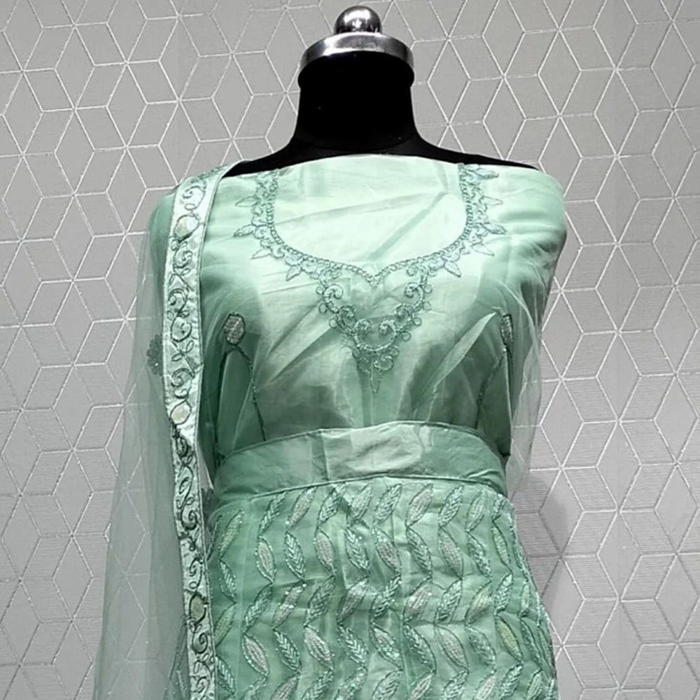 Rayon Embroidered Partywear Lehenga