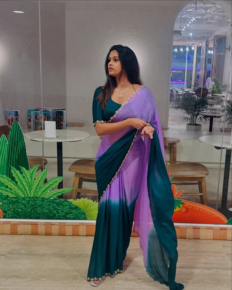 beautiful handwork and Cutdana Moti with Jardosi Attached saree with blouse