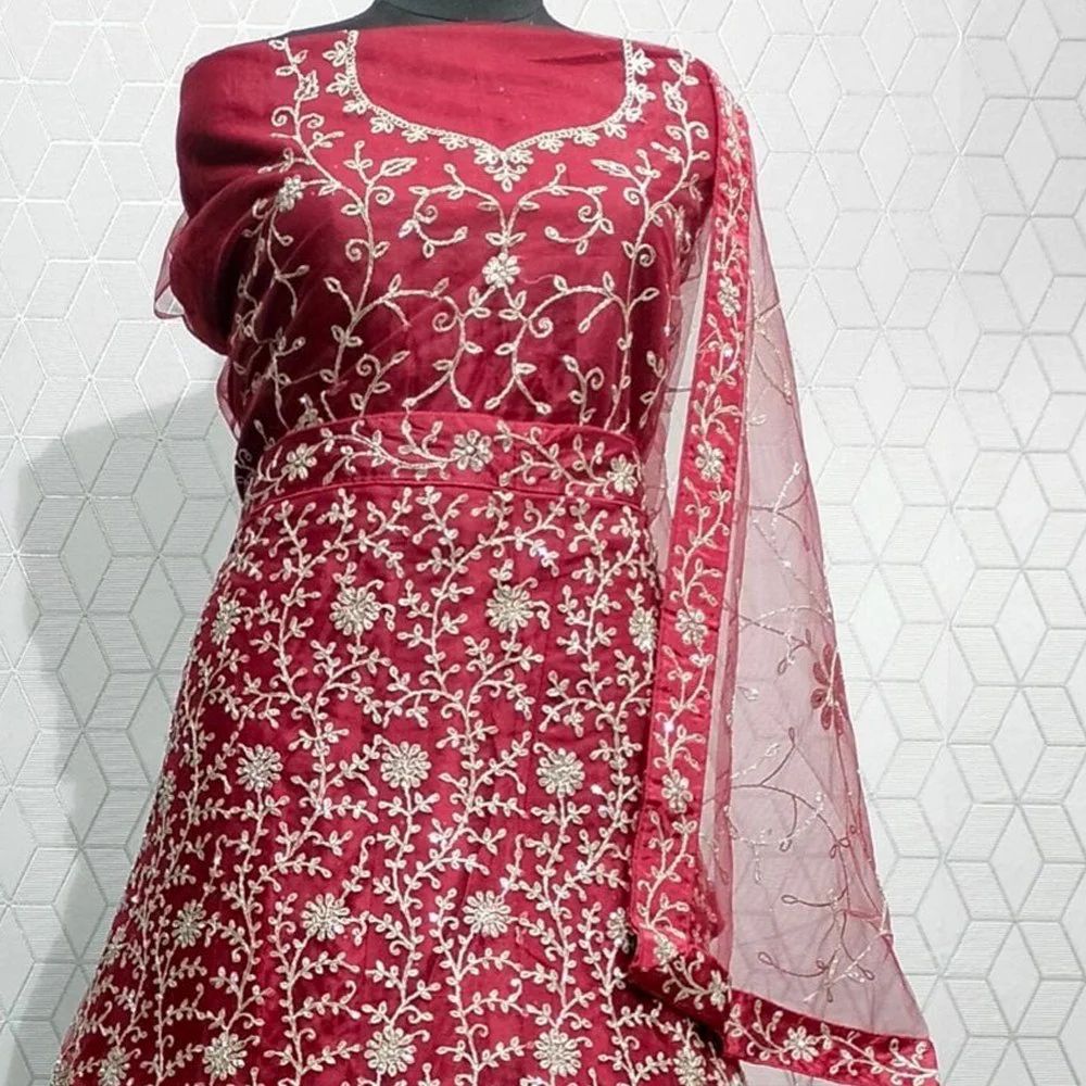 Net Embroidered Bridal Lehenga