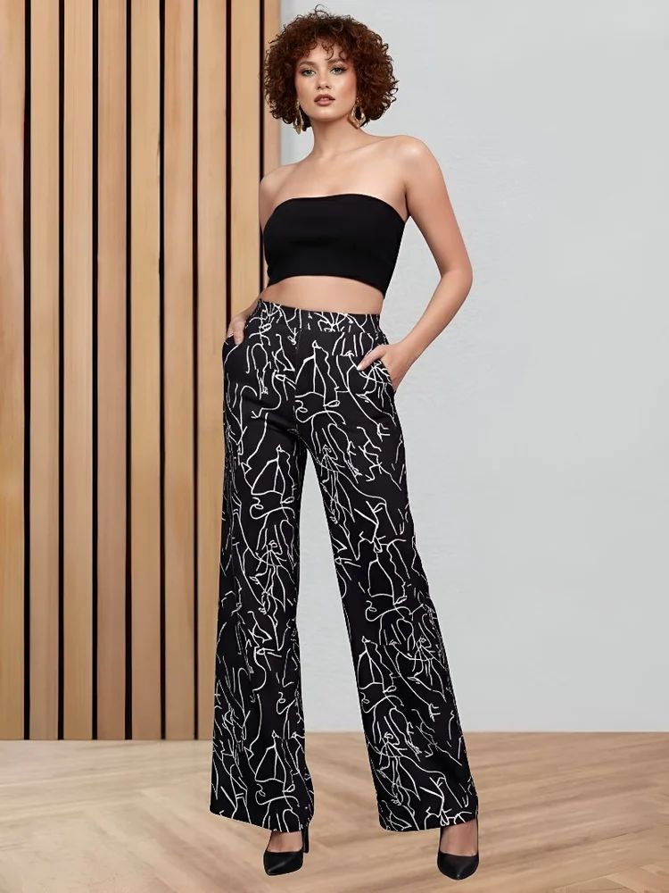 Women's casual wide leg Trouser