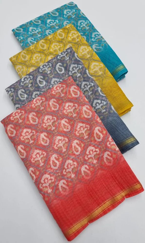 Printed Ikkat Saree