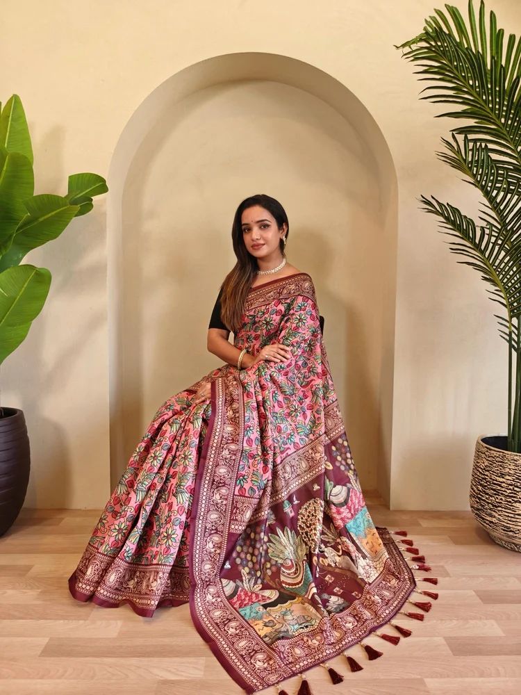 Soft Cotton Chanderi Silk Saree With Blouse