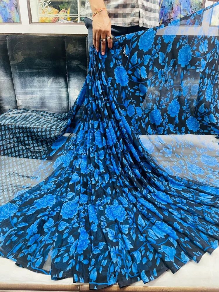 Printed Chiffon Saree