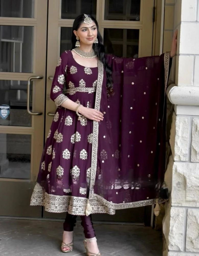 Trending Embroidery work Readymade Gown