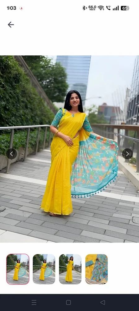 Linen Digital Print Saree