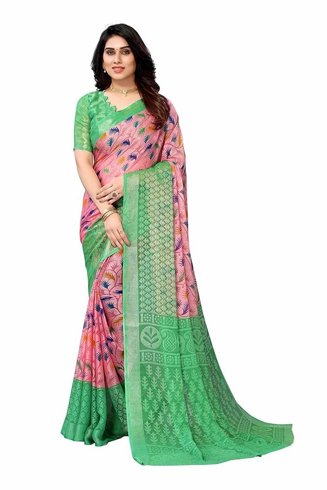 Soft Chiffon Brasso Printed Saree