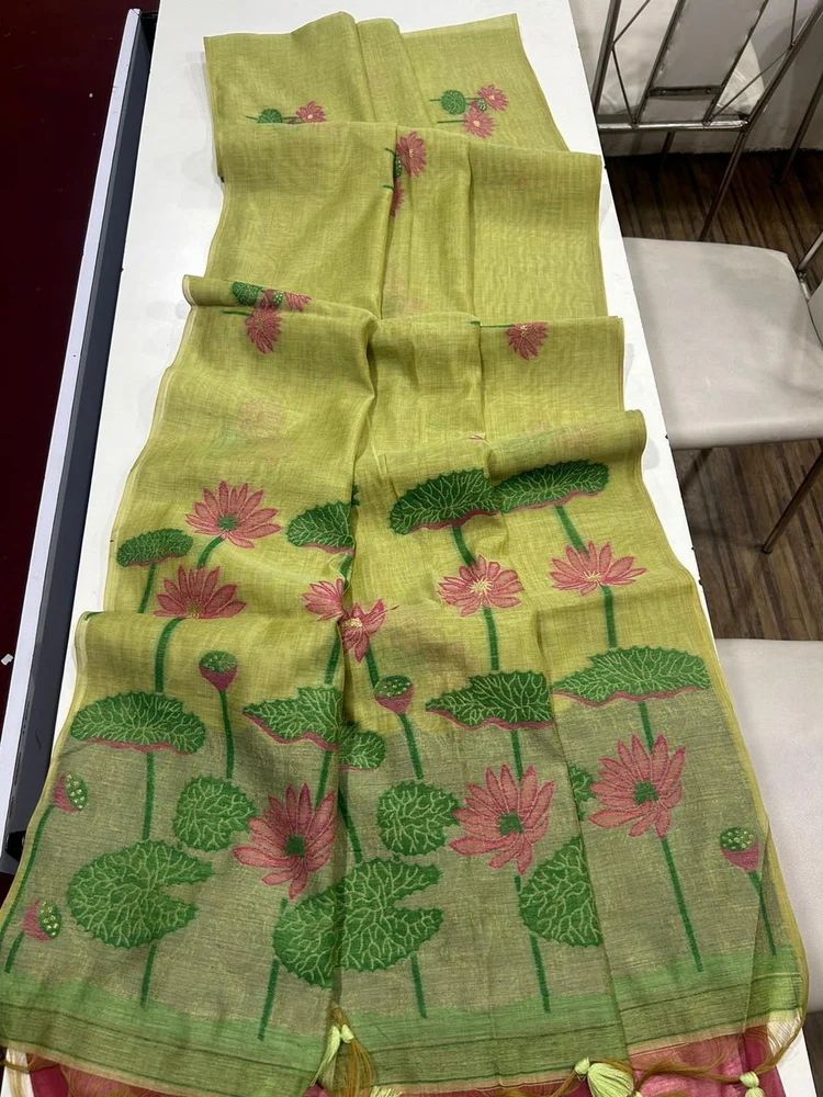 Premium soft muga silk saree with Pichwai pattern
