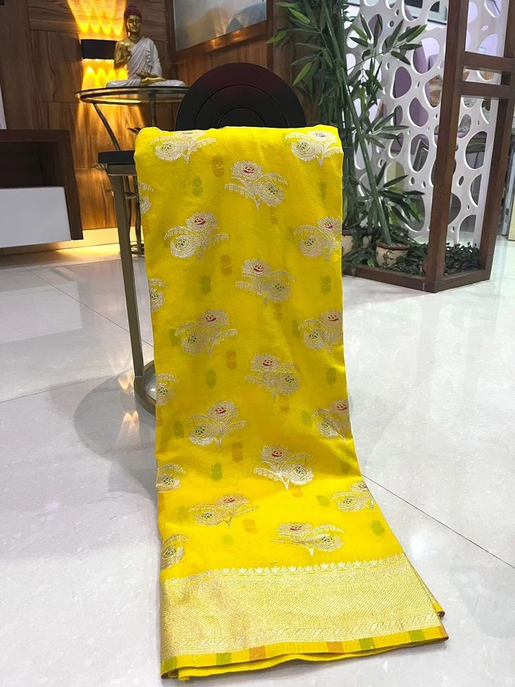 Pure Khadi Georgette Silk Sarees