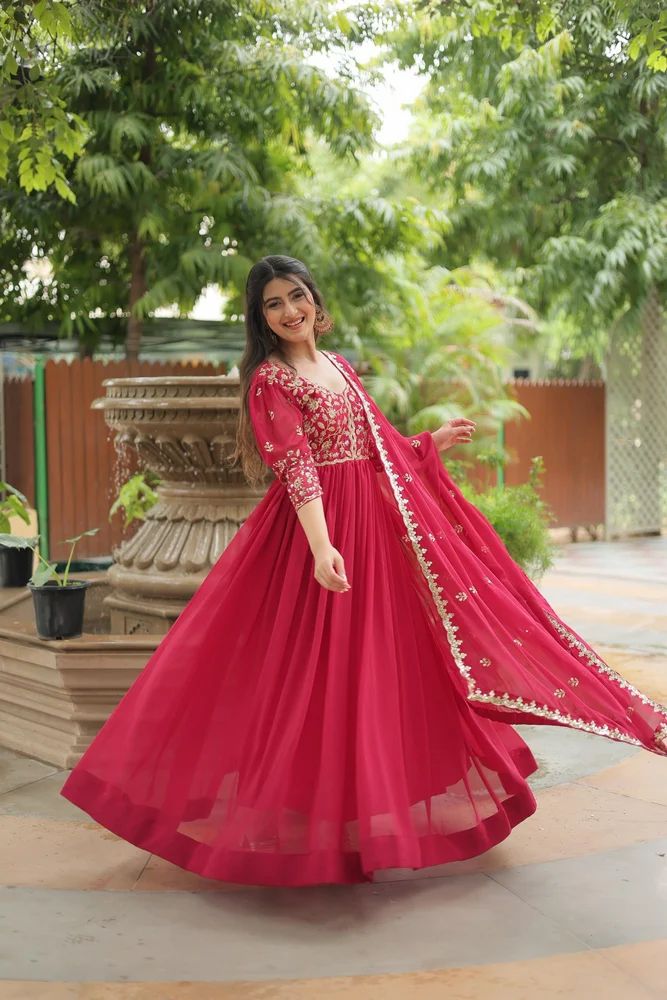 Designer Gown With Heavy Dupatta