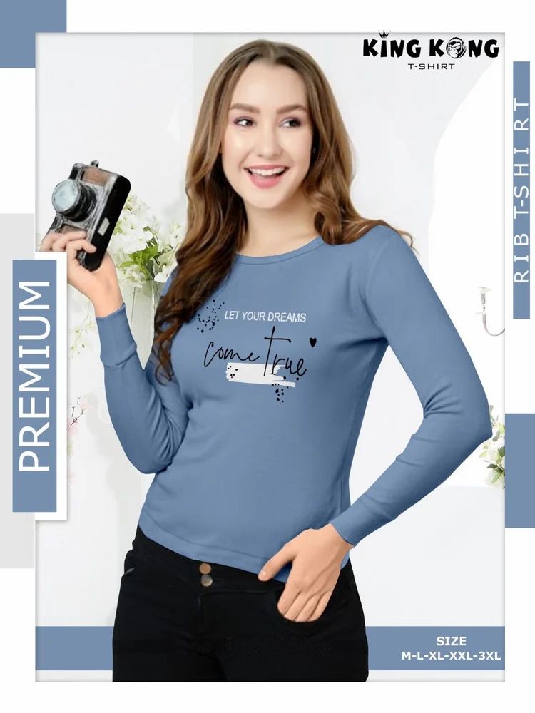 Full Sleeves Girls Printed T Shirt