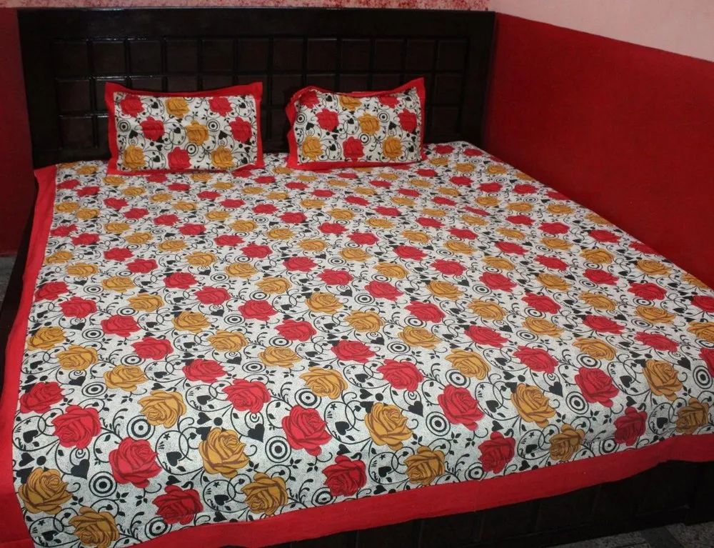 Fancy Printed Cotton Double Bed Sheet