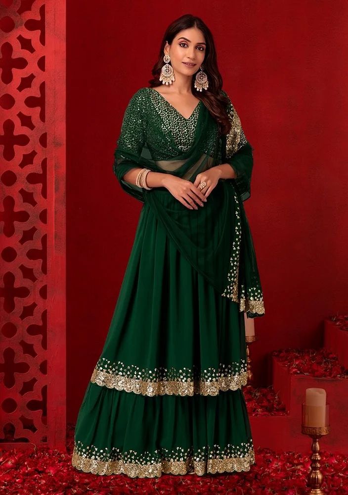 Mehendi Special Green Georgette Designer Lehenga Set - TRENDY CULTURE Manufacturer