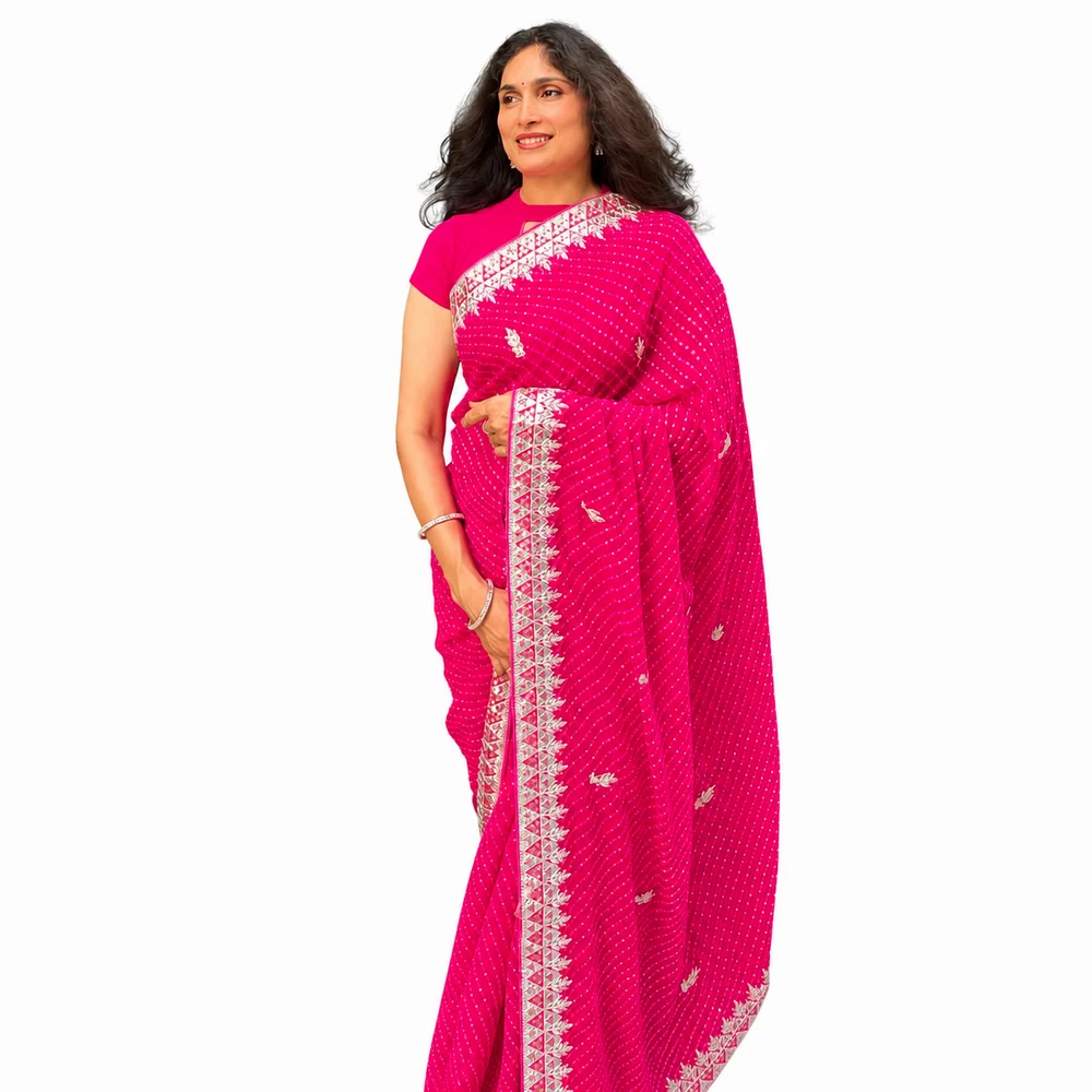 Leheriya Saree With Blouse