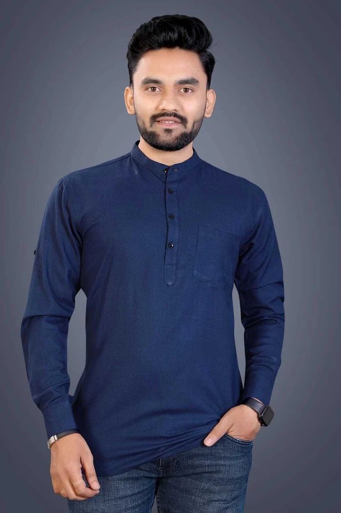 Plain Mens Short Kurta