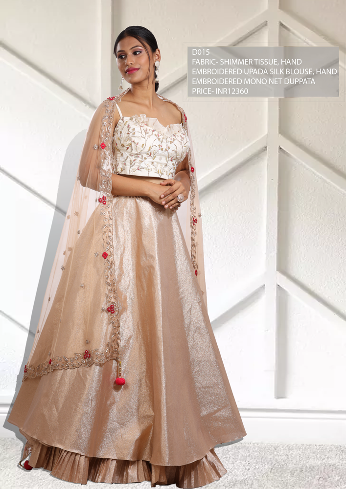Indo Western Shimmer Tissue Lehenga