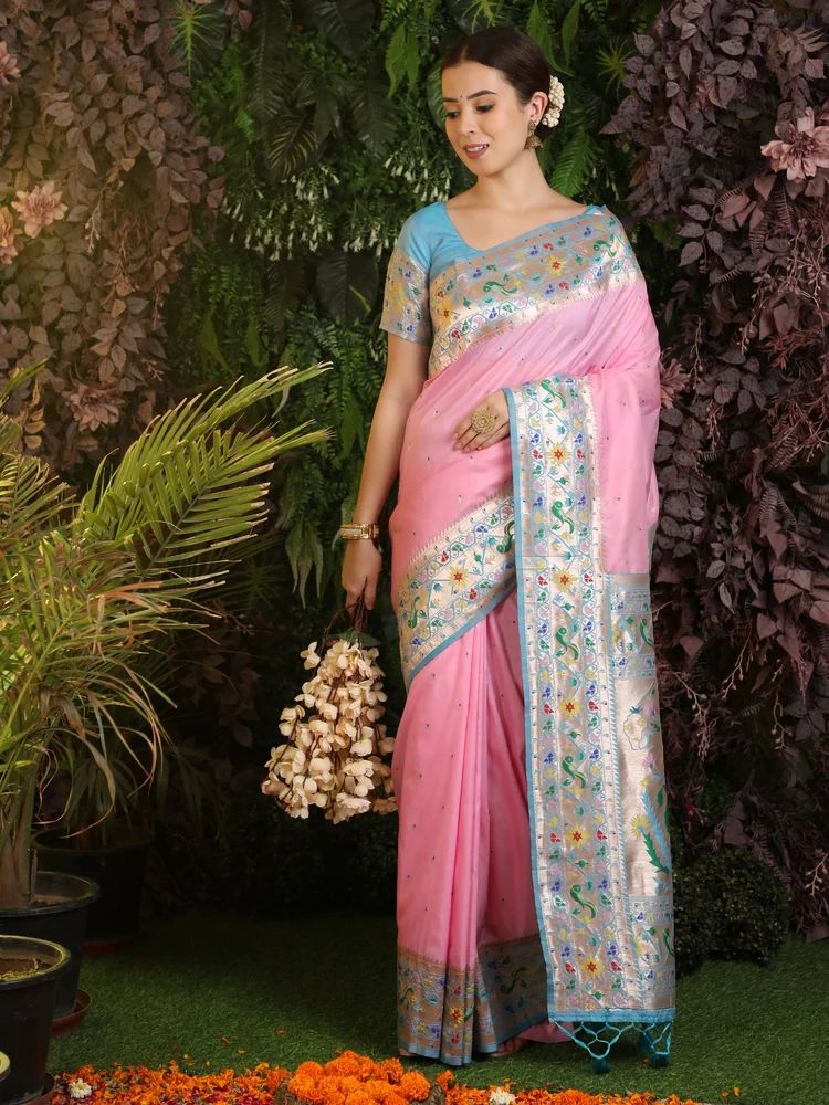 Ladies Red Paithani Saree
