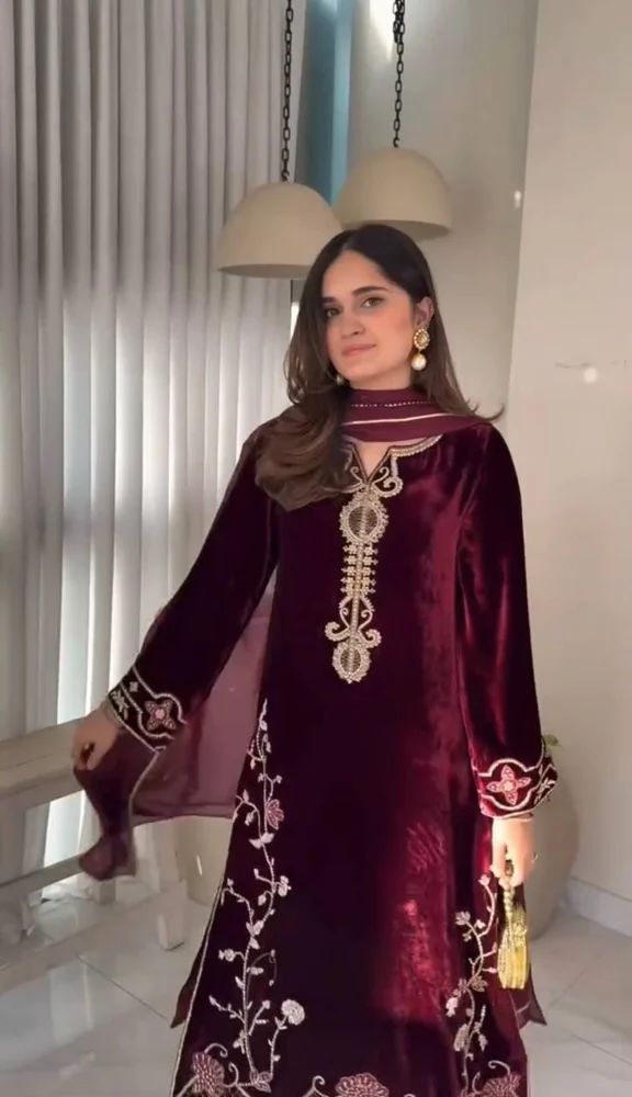 Designer Party Wear Velvet Suit