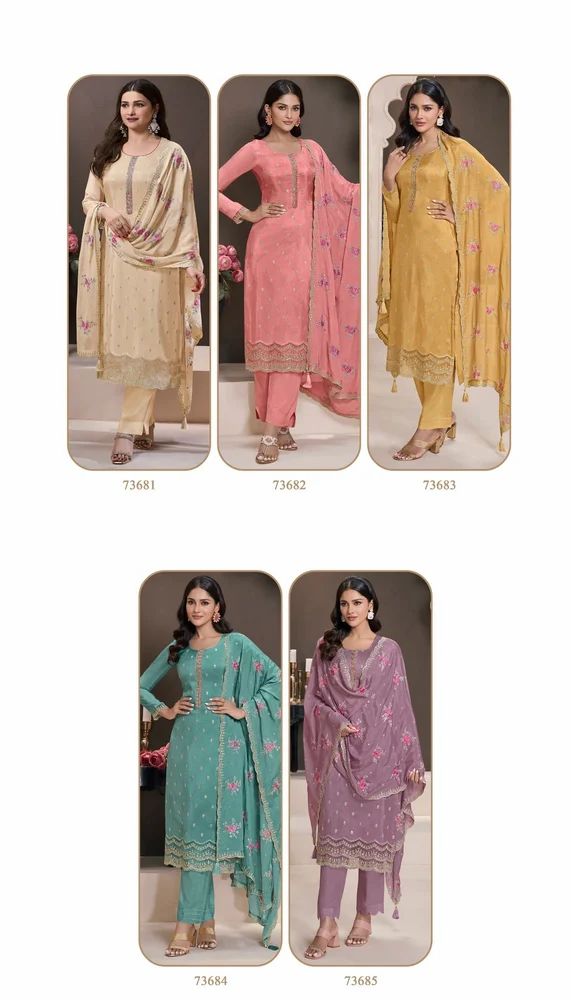 Ladies Silk Salwar Suit, Georgette, Unstitched