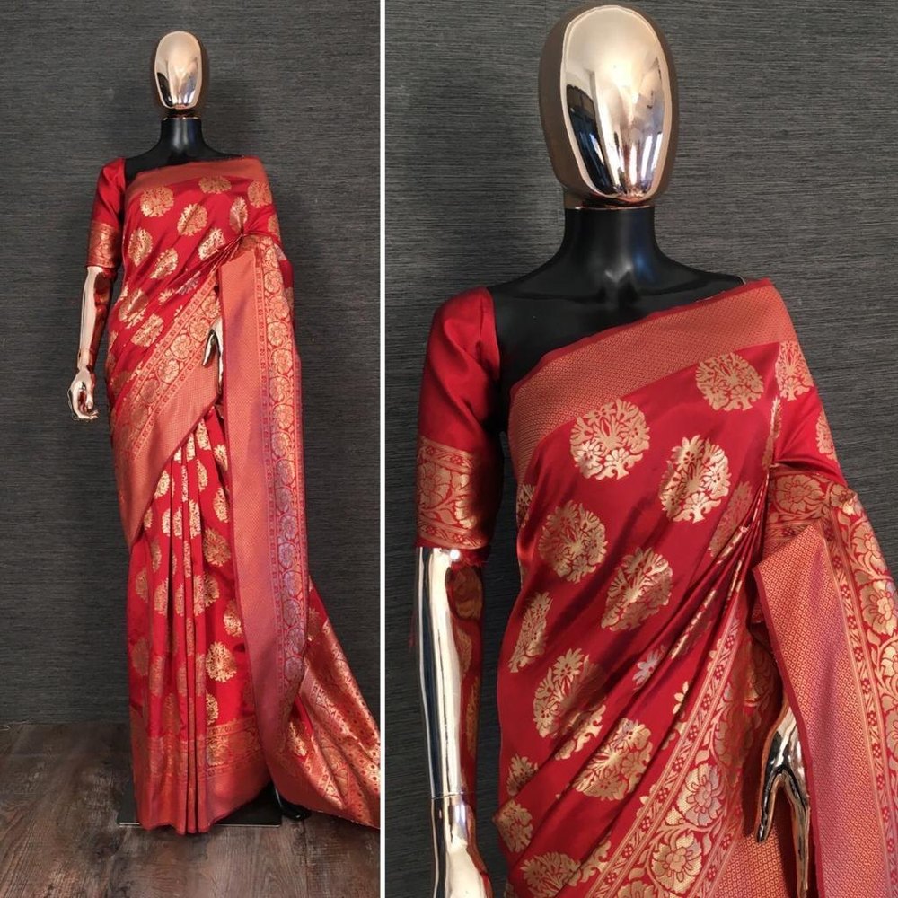 Party Wear Banarasi Silk Saree Sumshy
