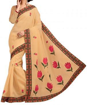 Cotton Embroidered Saree