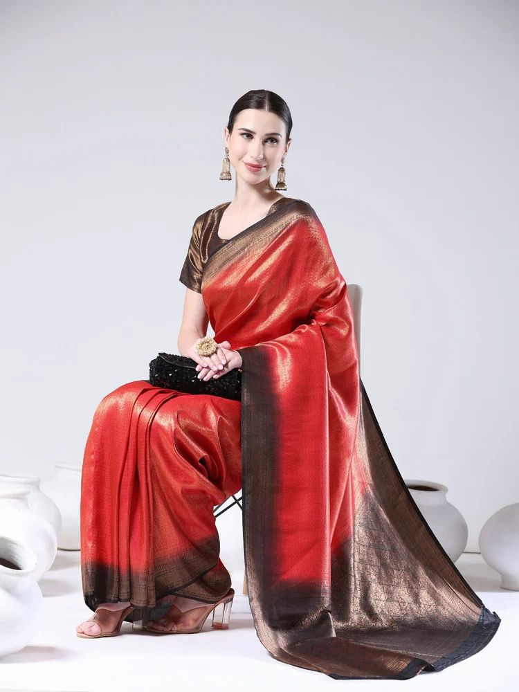 Ladies Plain Lichi Soft Silk Saree
