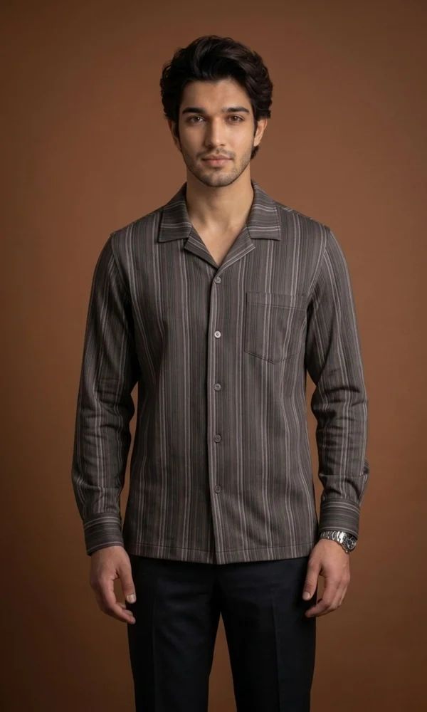 Modern Grid Print Shirt
