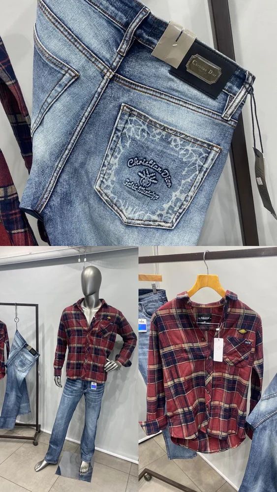 Scratch Premium Shirt And Dior Straight Fit Jeans