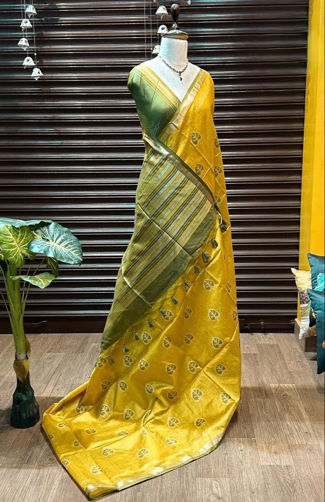 Premium soft raw silk sarees with pochampally ikkat fancy saree