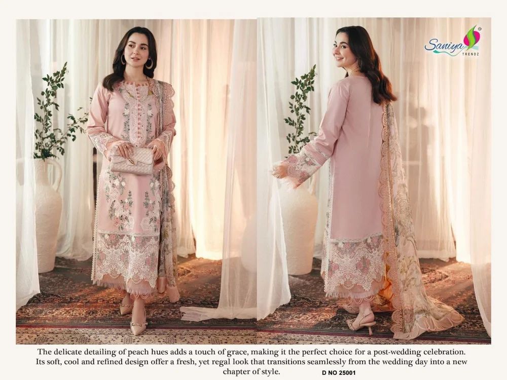 SANIYA TRENDZ OMBRE VOL25 COTTON WITH CHIKANKARI PAKISTANI SUIT
